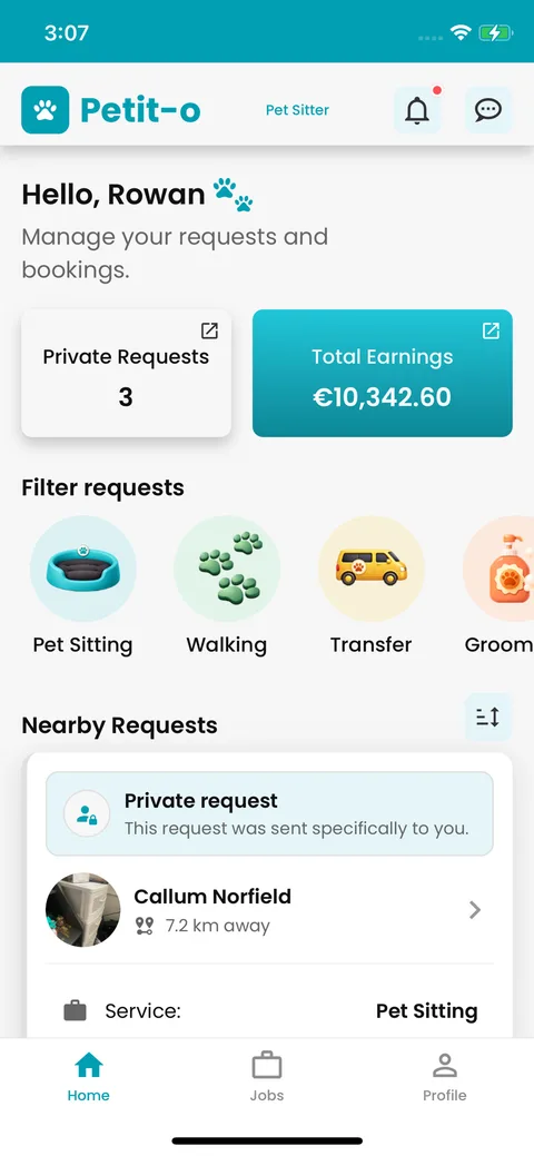 Petit-o app screen 3